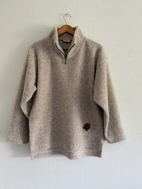 Vintage Oat Sherpa Quarter-Zip Sweater